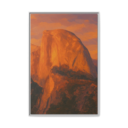 Sunset Over Half Dome - Framed Canvas