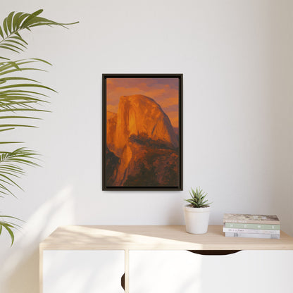 Sunset Over Half Dome - Framed Canvas