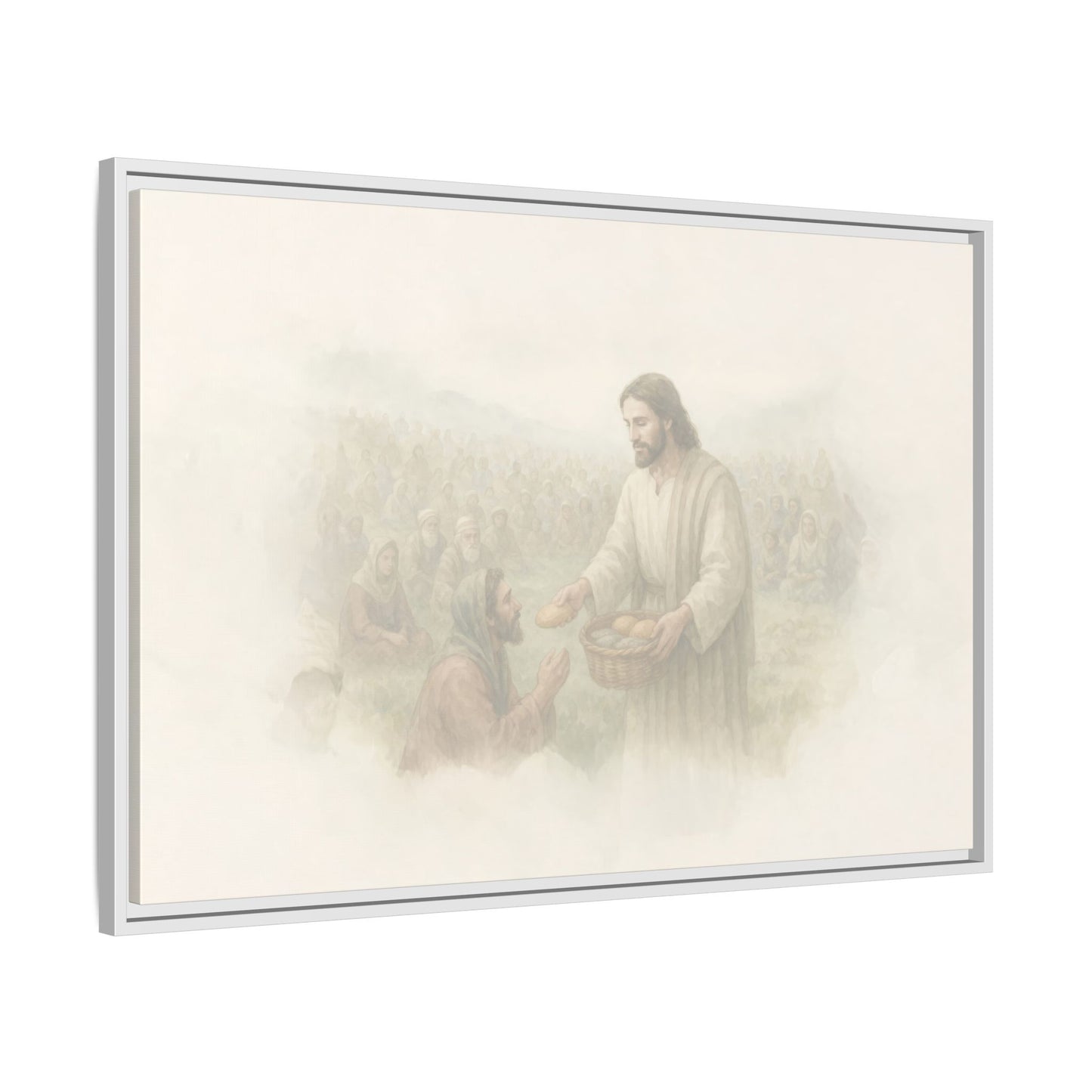 Jesus Feeds The 5,000 - Framed Canvas