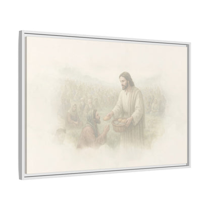 Jesus Feeds The 5,000 - Framed Canvas
