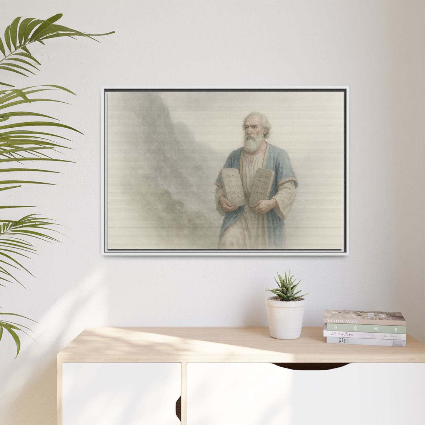 Moses Comes Down from the Mountain - Framed Canvas