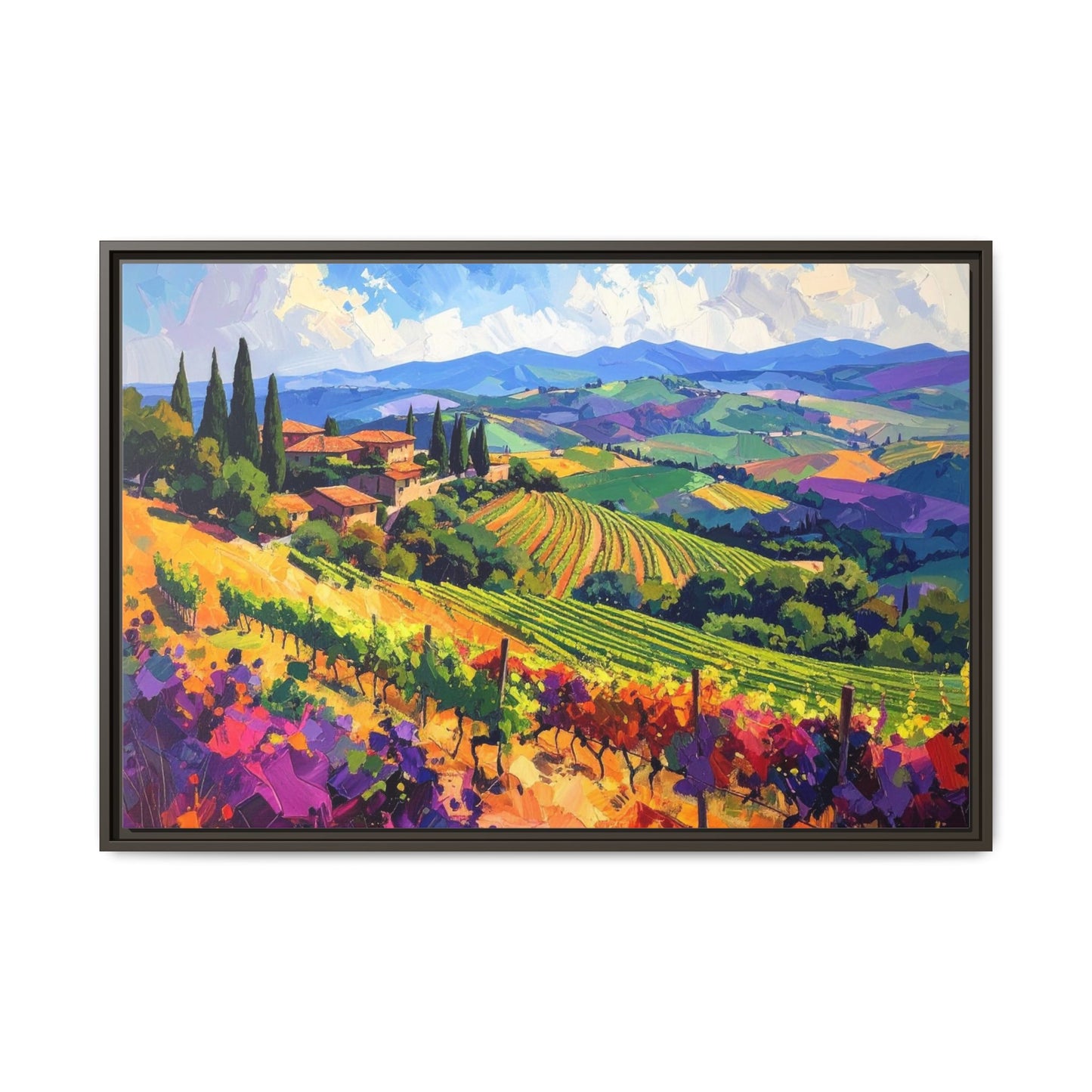 Italian Vineyard - Framed Canvas