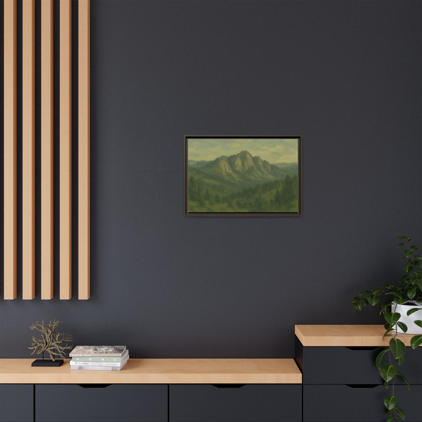 Green Mountains - Framed Canvas