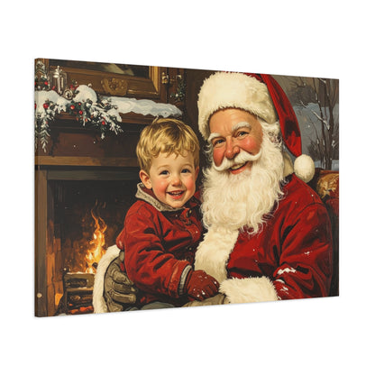 Vintage Santa with Little Boy - Canvas
