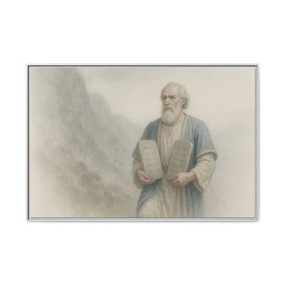 Moses Comes Down from the Mountain - Framed Canvas