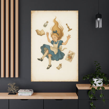Alice Down the Rabbit Hole - Canvas