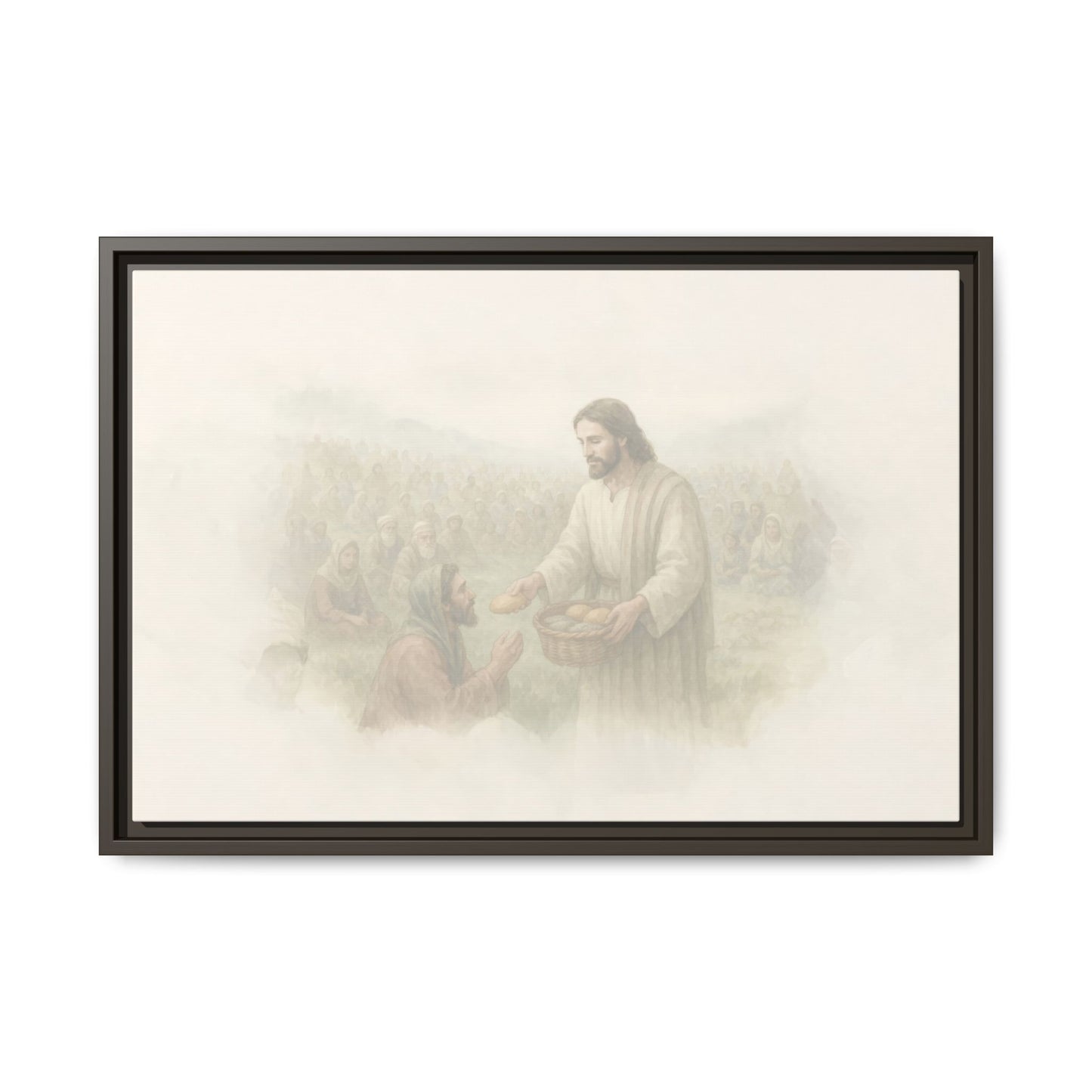 Jesus Feeds The 5,000 - Framed Canvas