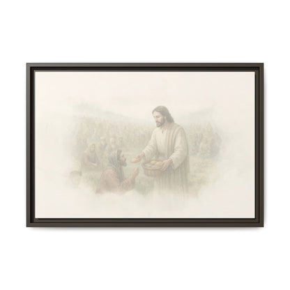 Jesus Feeds The 5,000 - Framed Canvas