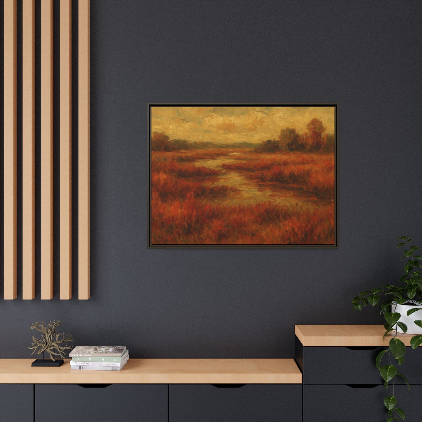 Fall Marsh - Framed Canvas