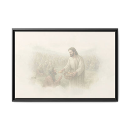 Jesus Feeds The 5,000 - Framed Canvas