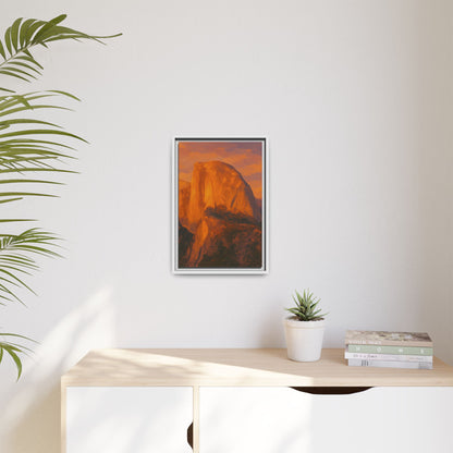 Sunset Over Half Dome - Framed Canvas
