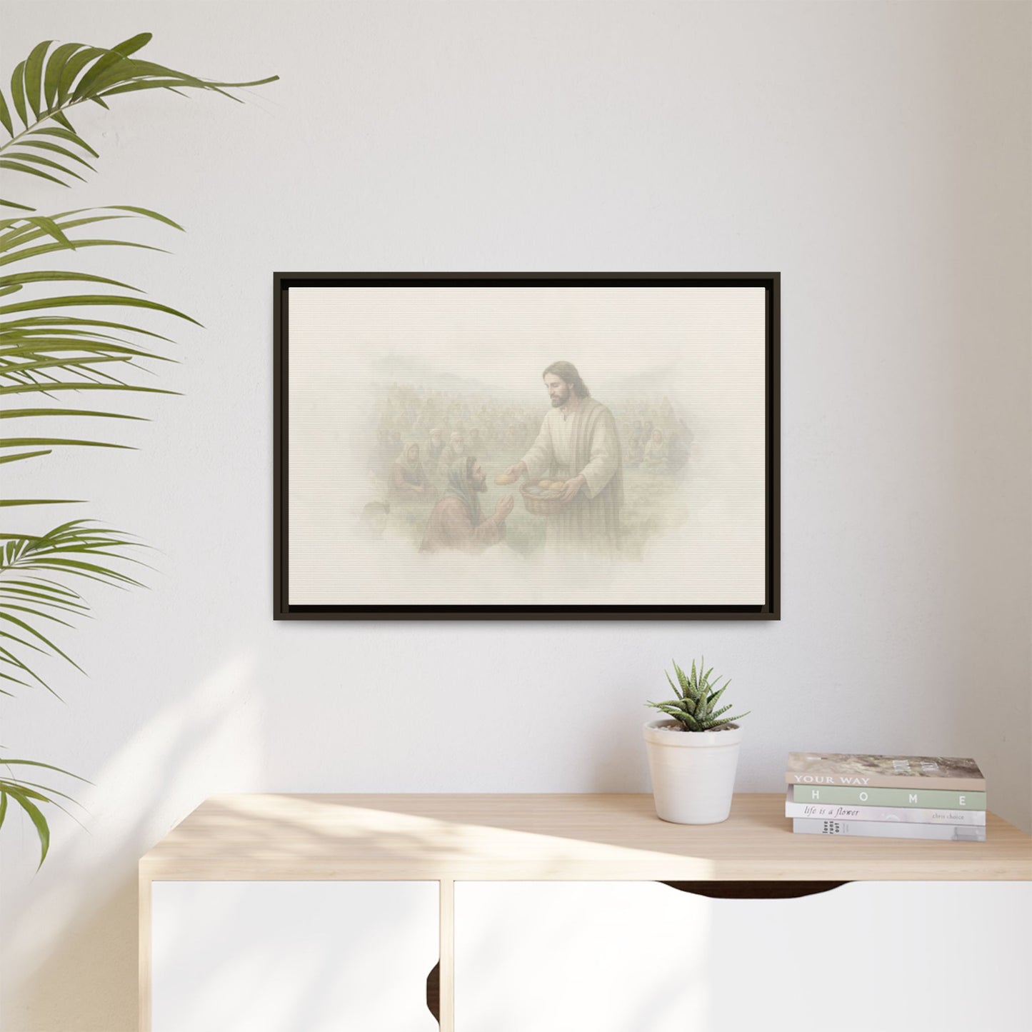 Jesus Feeds The 5,000 - Framed Canvas