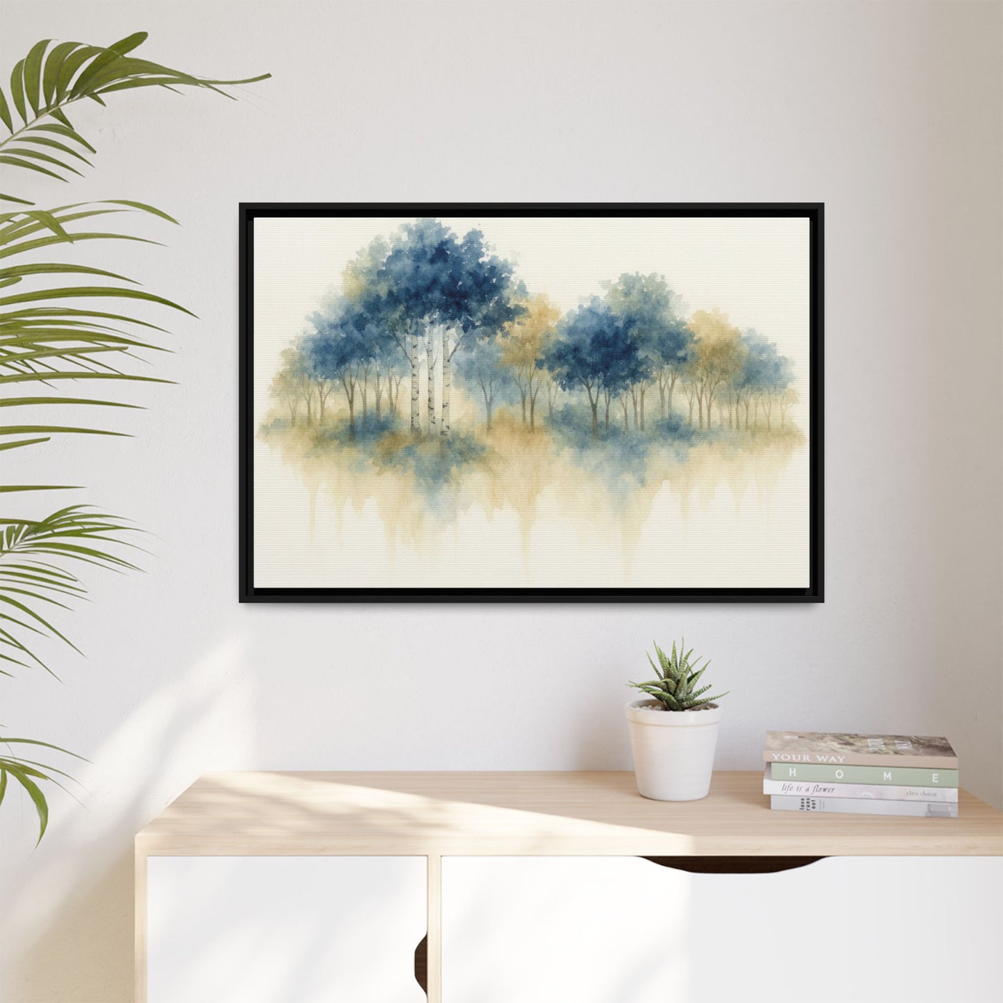 Floating Aspen and Birch Forest - Framed Canvas