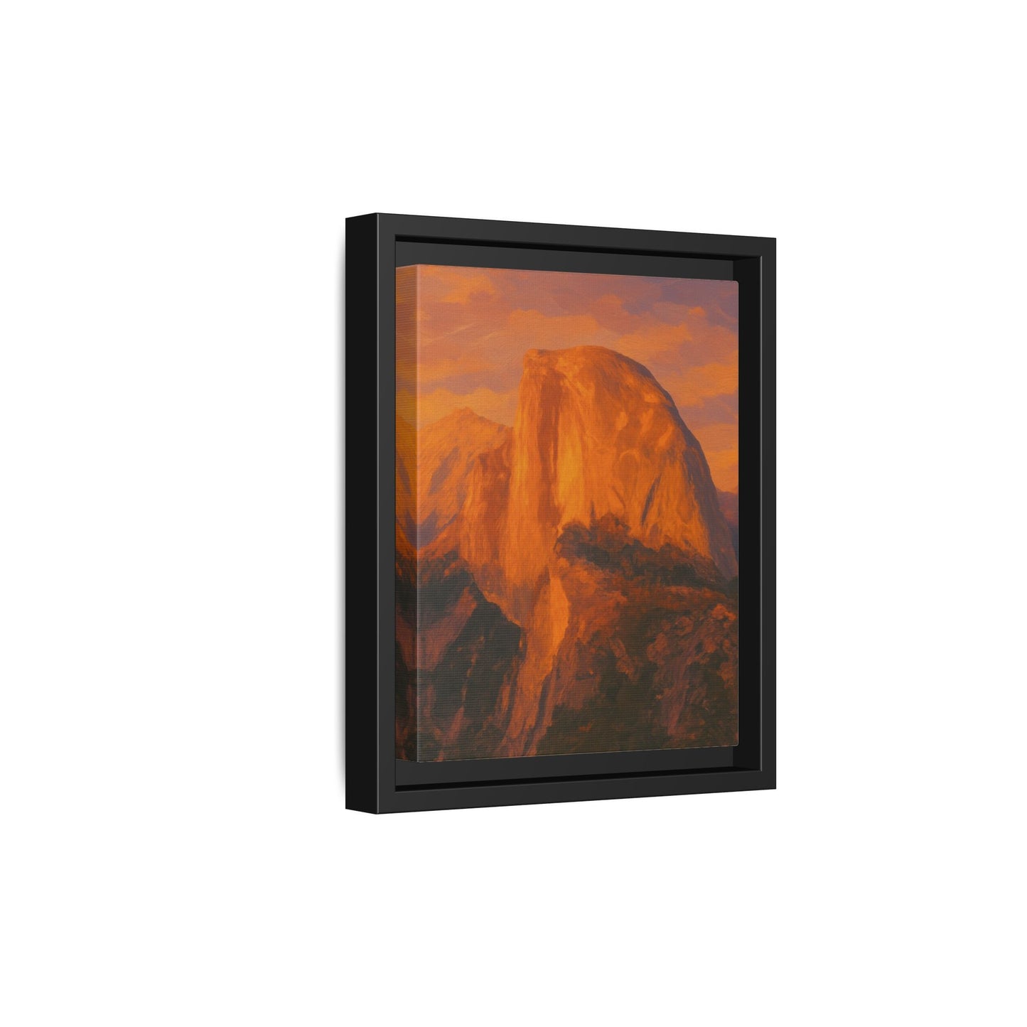 Sunset Over Half Dome - Framed Canvas