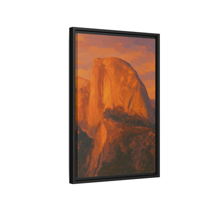 Sunset Over Half Dome - Framed Canvas