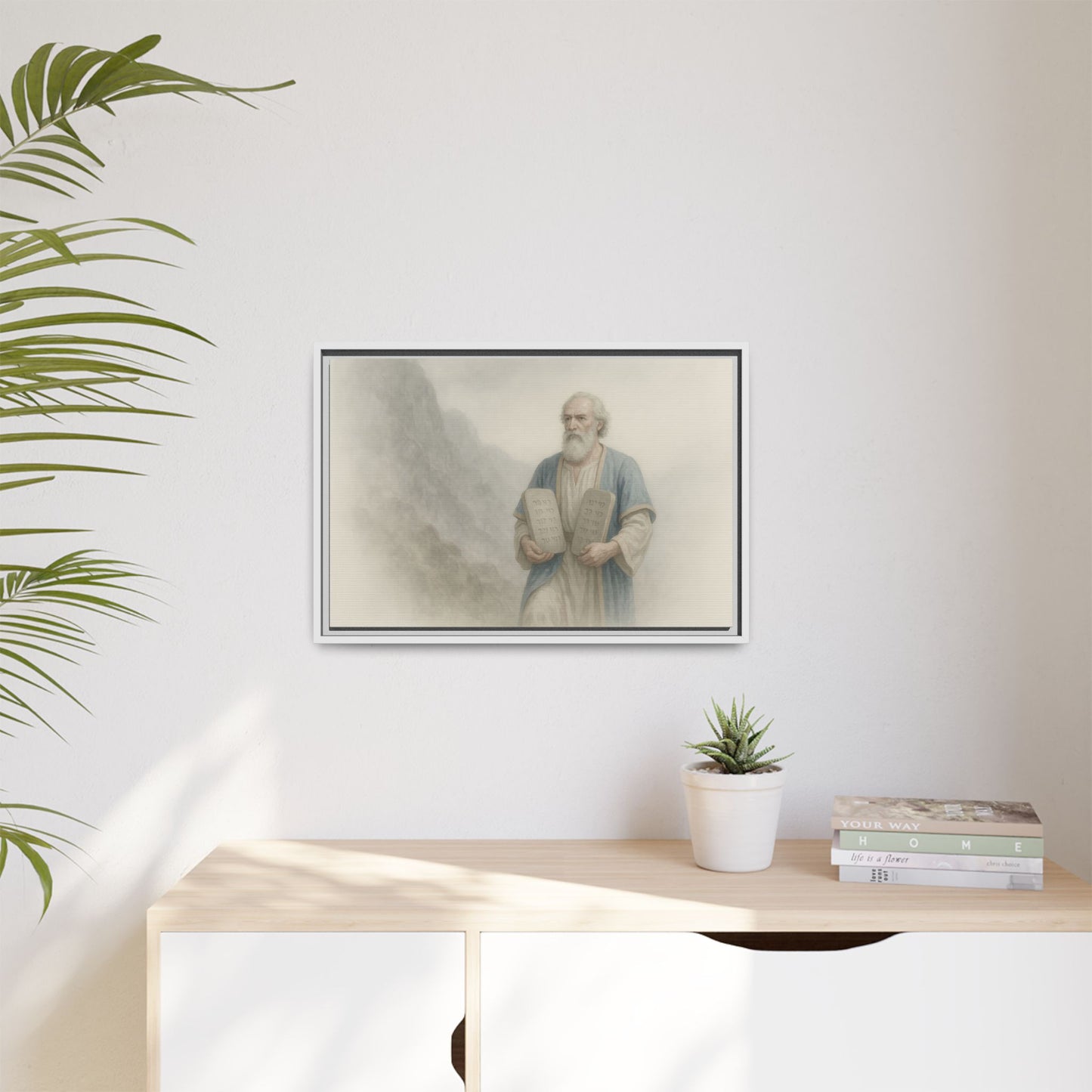 Moses Comes Down from the Mountain - Framed Canvas