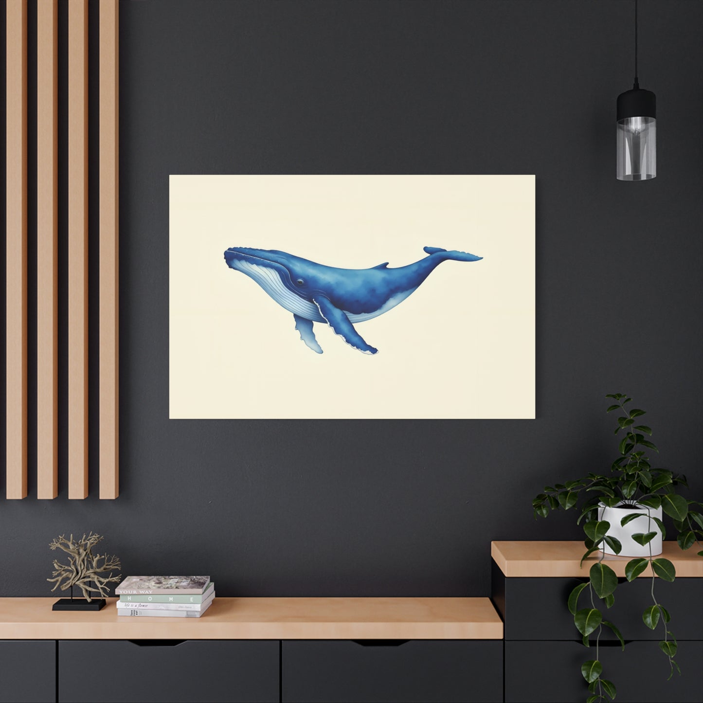 Blue Whale Watercolor Canvas