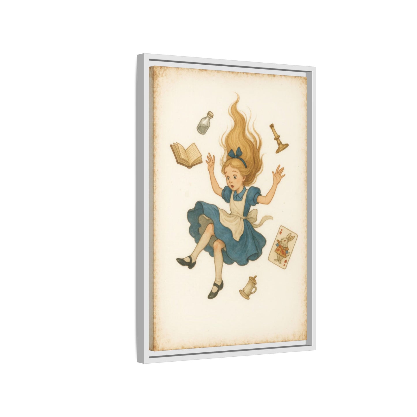 Alice Down the Rabbit Hole - Framed Canvas