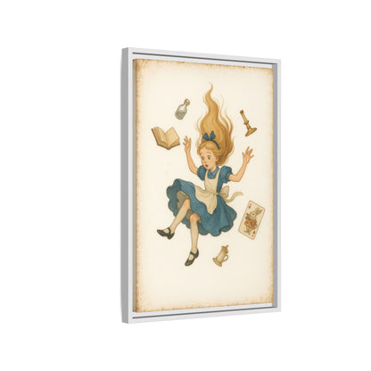 Alice Down the Rabbit Hole - Framed Canvas