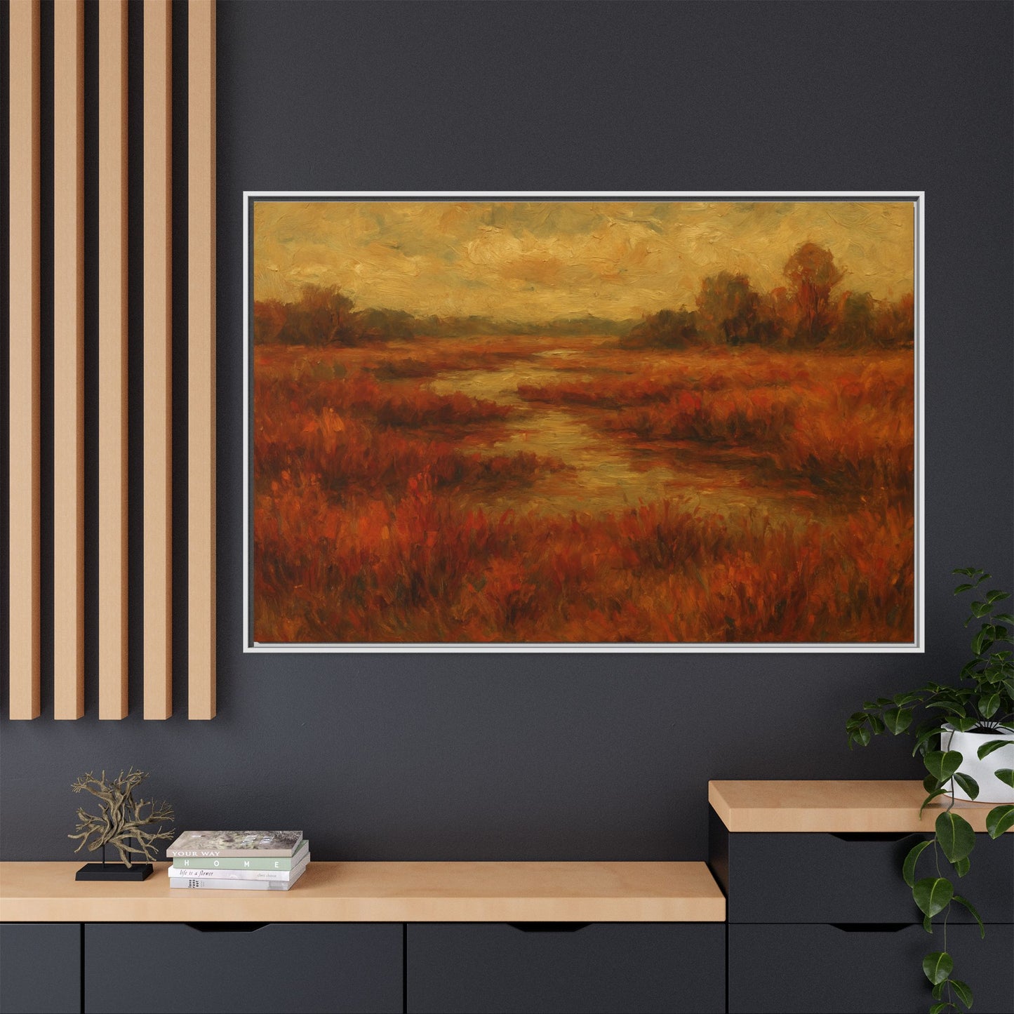 Fall Marsh - Framed Canvas