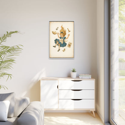 Alice Down the Rabbit Hole - Framed Canvas