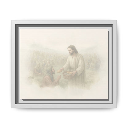 Jesus Feeds The 5,000 - Framed Canvas