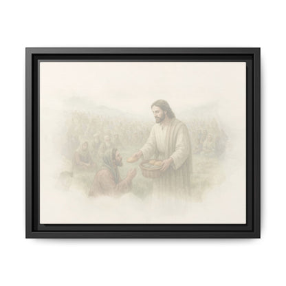 Jesus Feeds The 5,000 - Framed Canvas