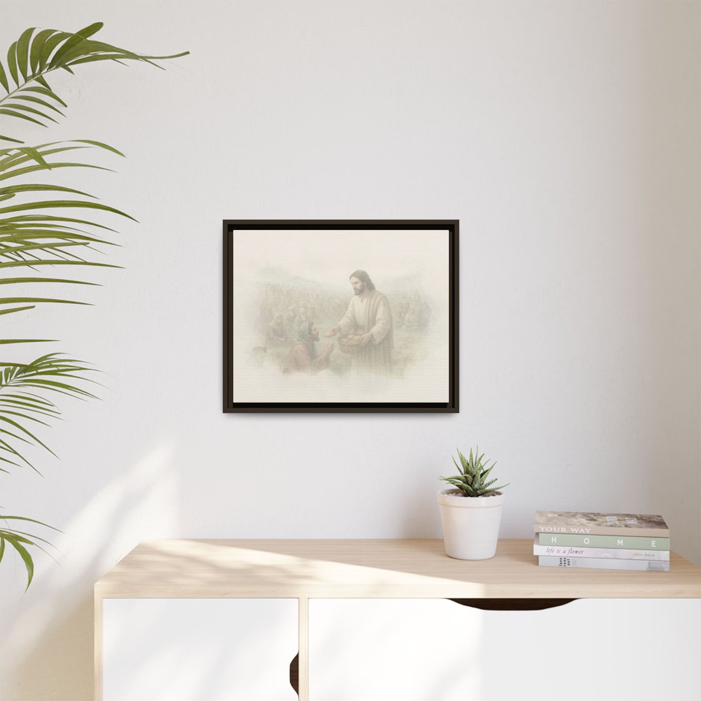 Jesus Feeds The 5,000 - Framed Canvas