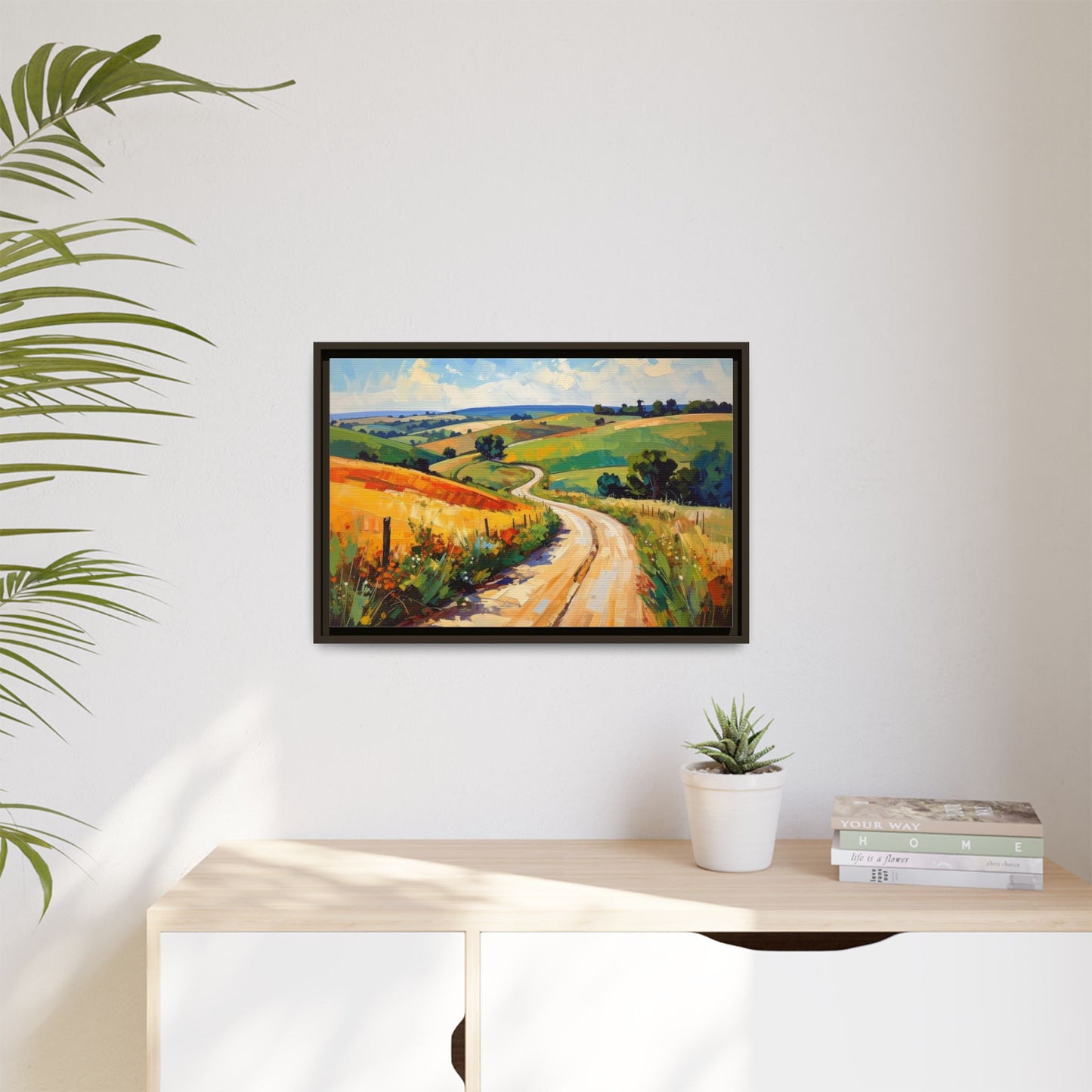 Lazy Country Road #3 - Framed Canvas