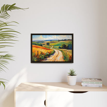 Lazy Country Road #3 - Framed Canvas