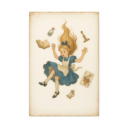 Alice Down the Rabbit Hole - Canvas