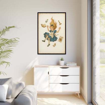 Alice Down the Rabbit Hole - Framed Canvas