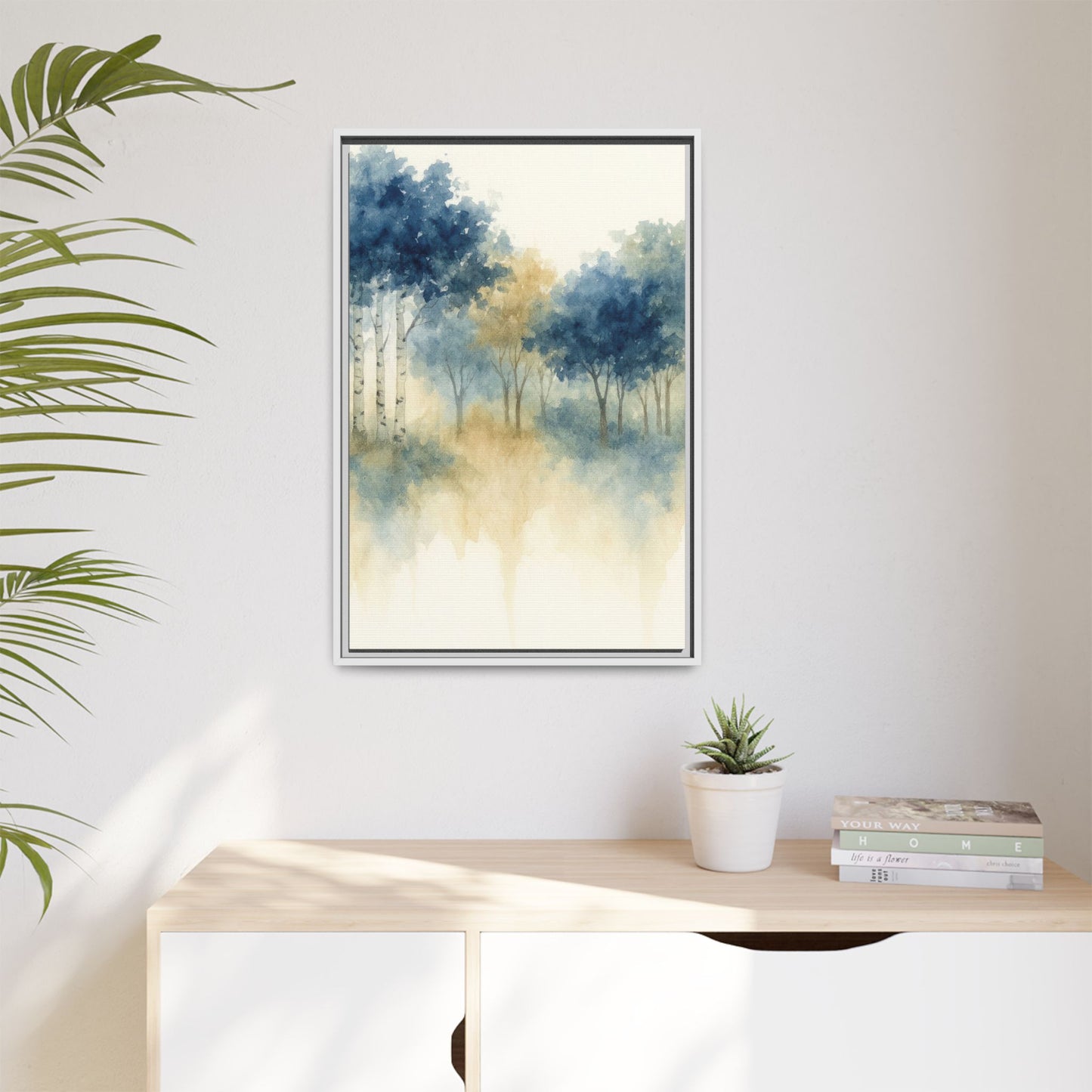 Floating Aspen and Birch Forest - Framed Canvas