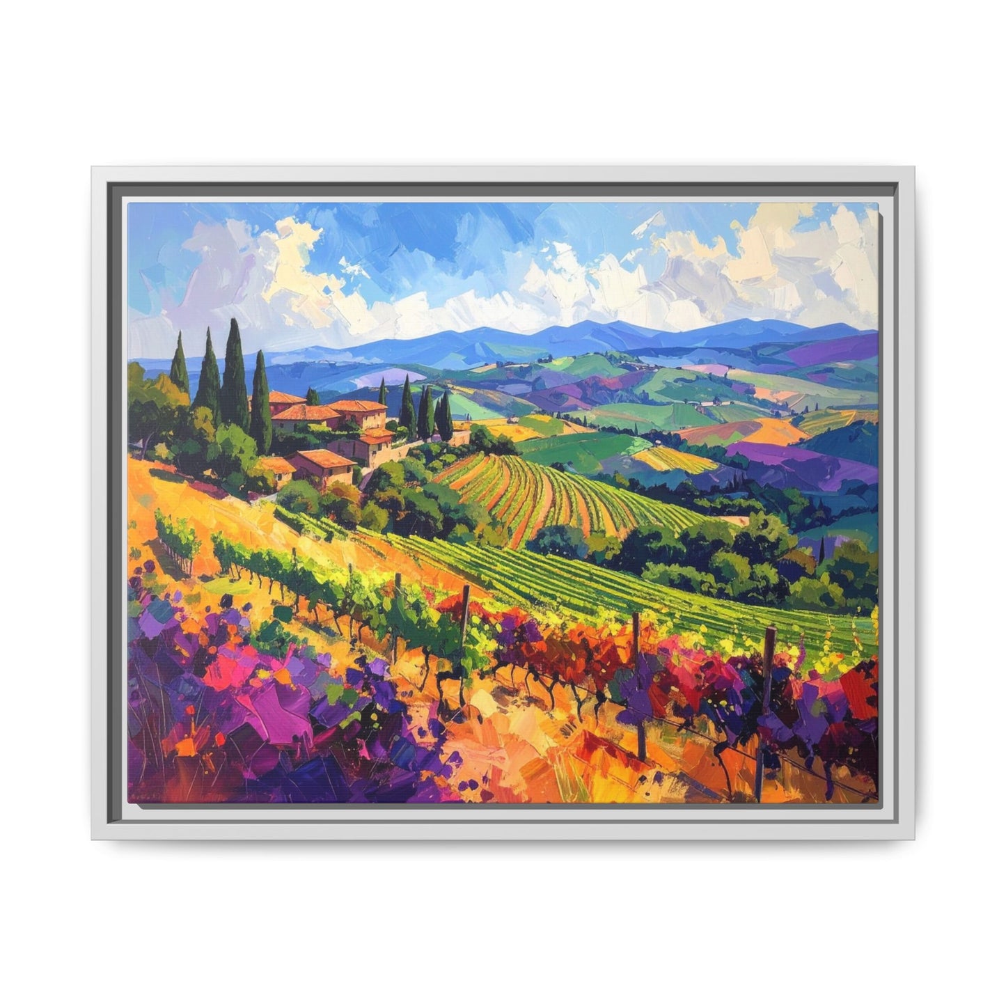 Italian Vineyard - Framed Canvas