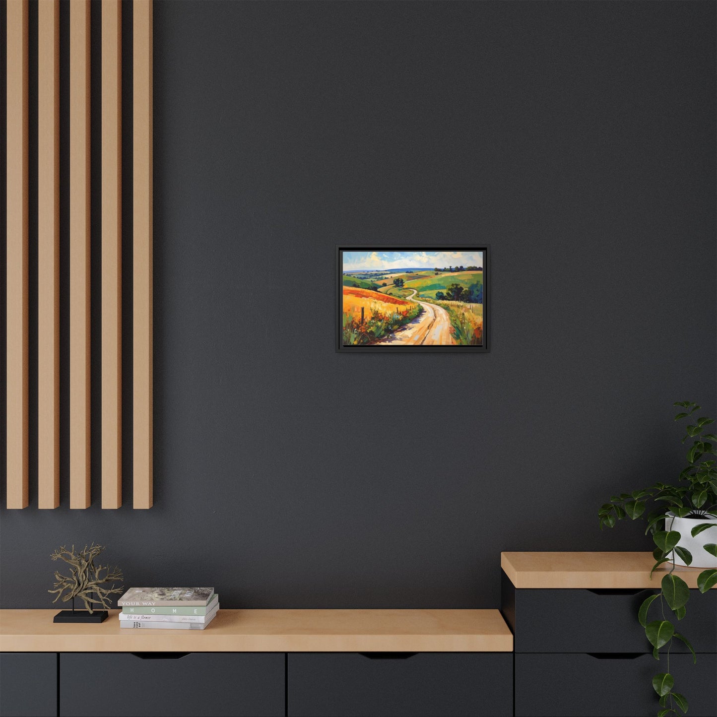 Lazy Country Road #3 - Framed Canvas