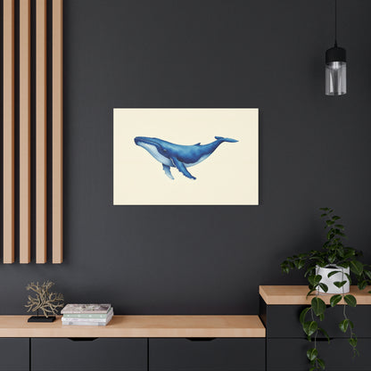 Blue Whale Watercolor Canvas