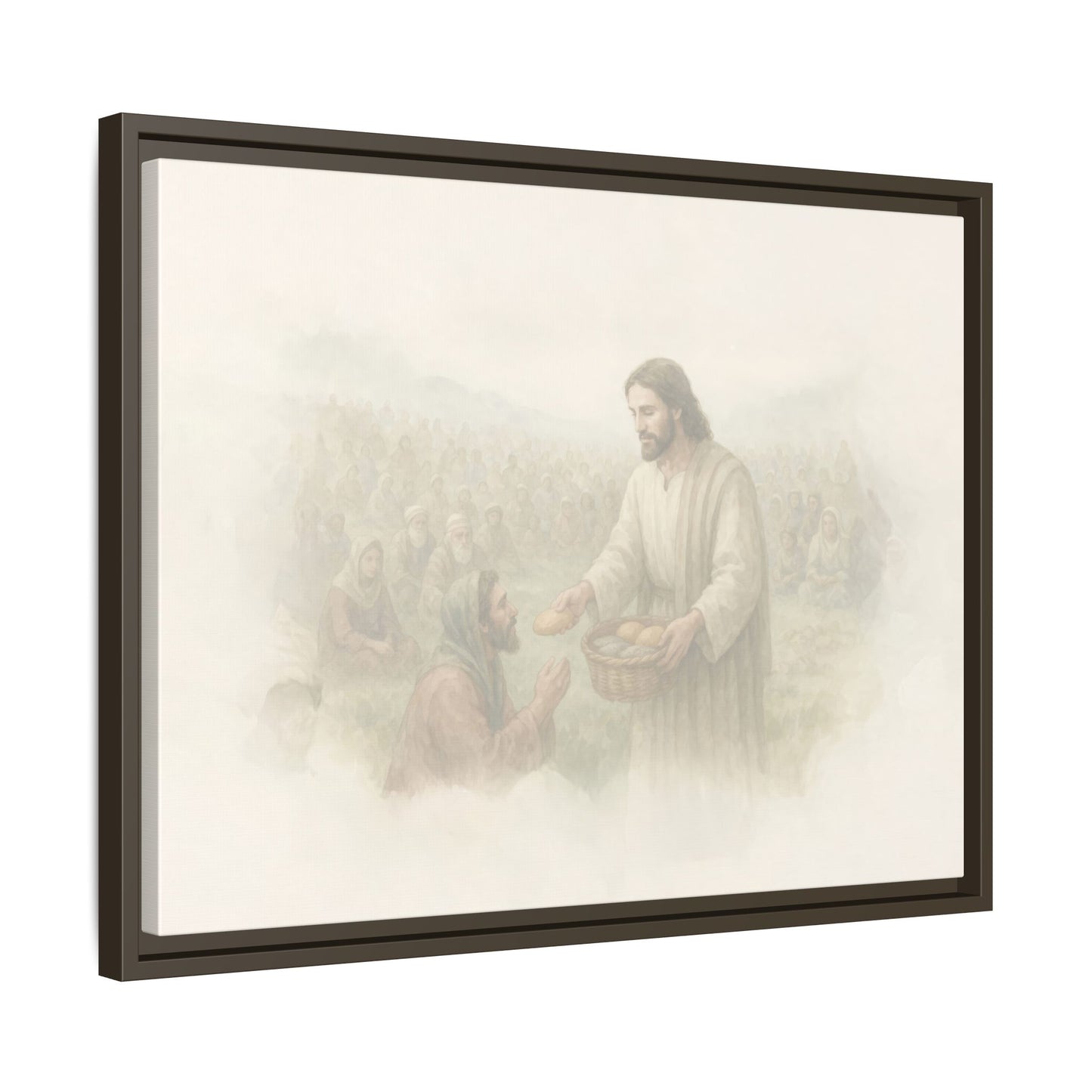 Jesus Feeds The 5,000 - Framed Canvas