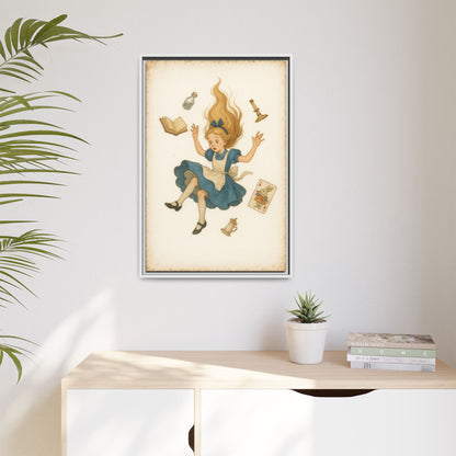 Alice Down the Rabbit Hole - Framed Canvas