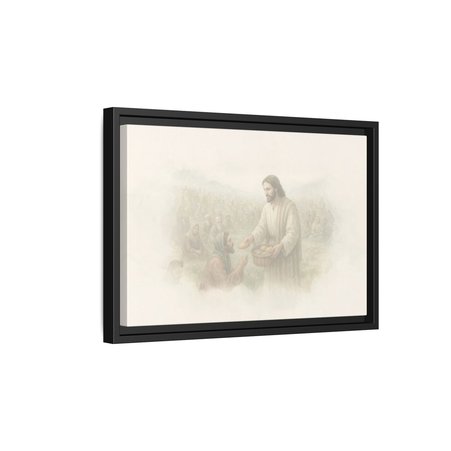 Jesus Feeds The 5,000 - Framed Canvas