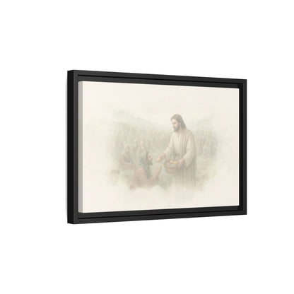Jesus Feeds The 5,000 - Framed Canvas