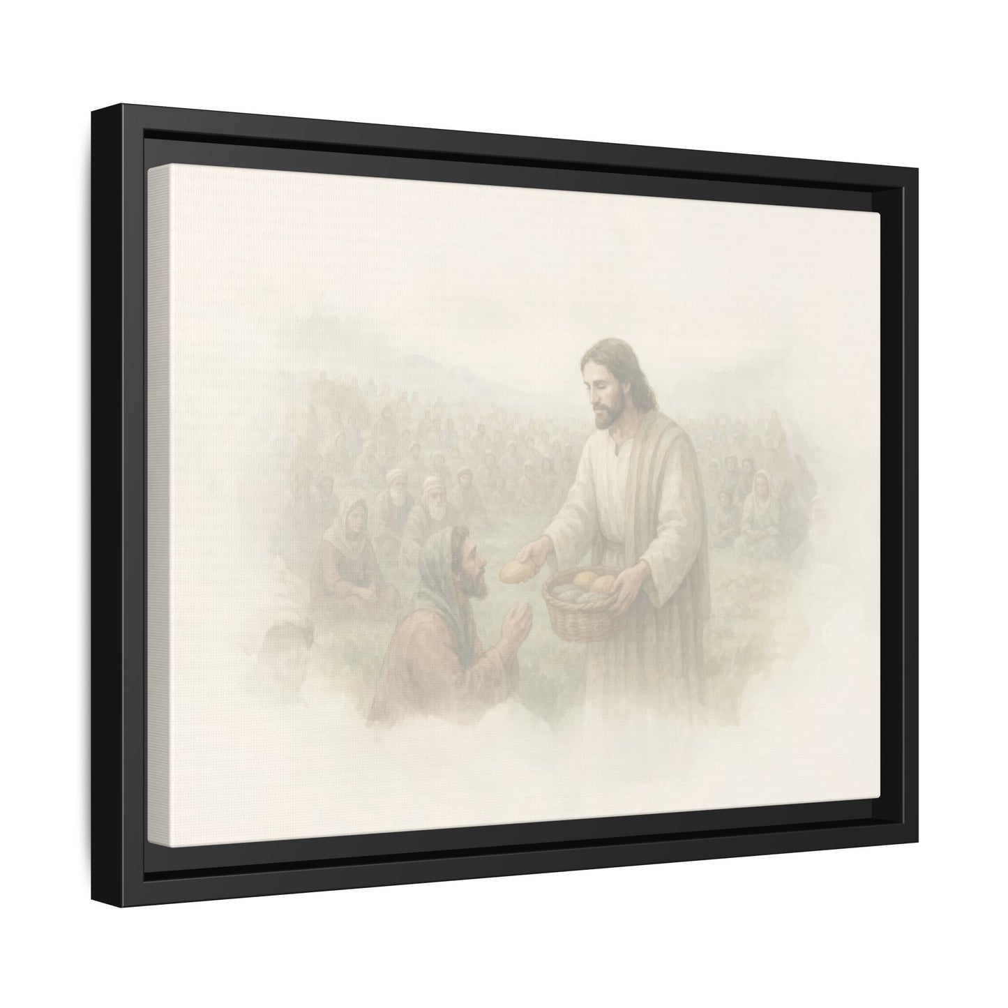 Jesus Feeds The 5,000 - Framed Canvas