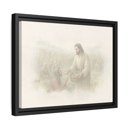 Jesus Feeds The 5,000 - Framed Canvas