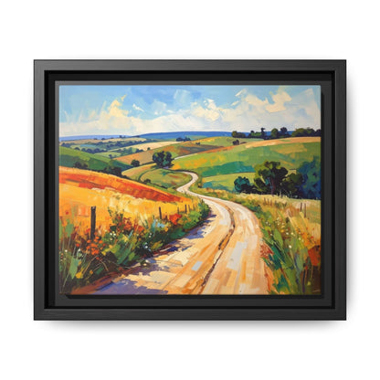 Lazy Country Road #3 - Framed Canvas