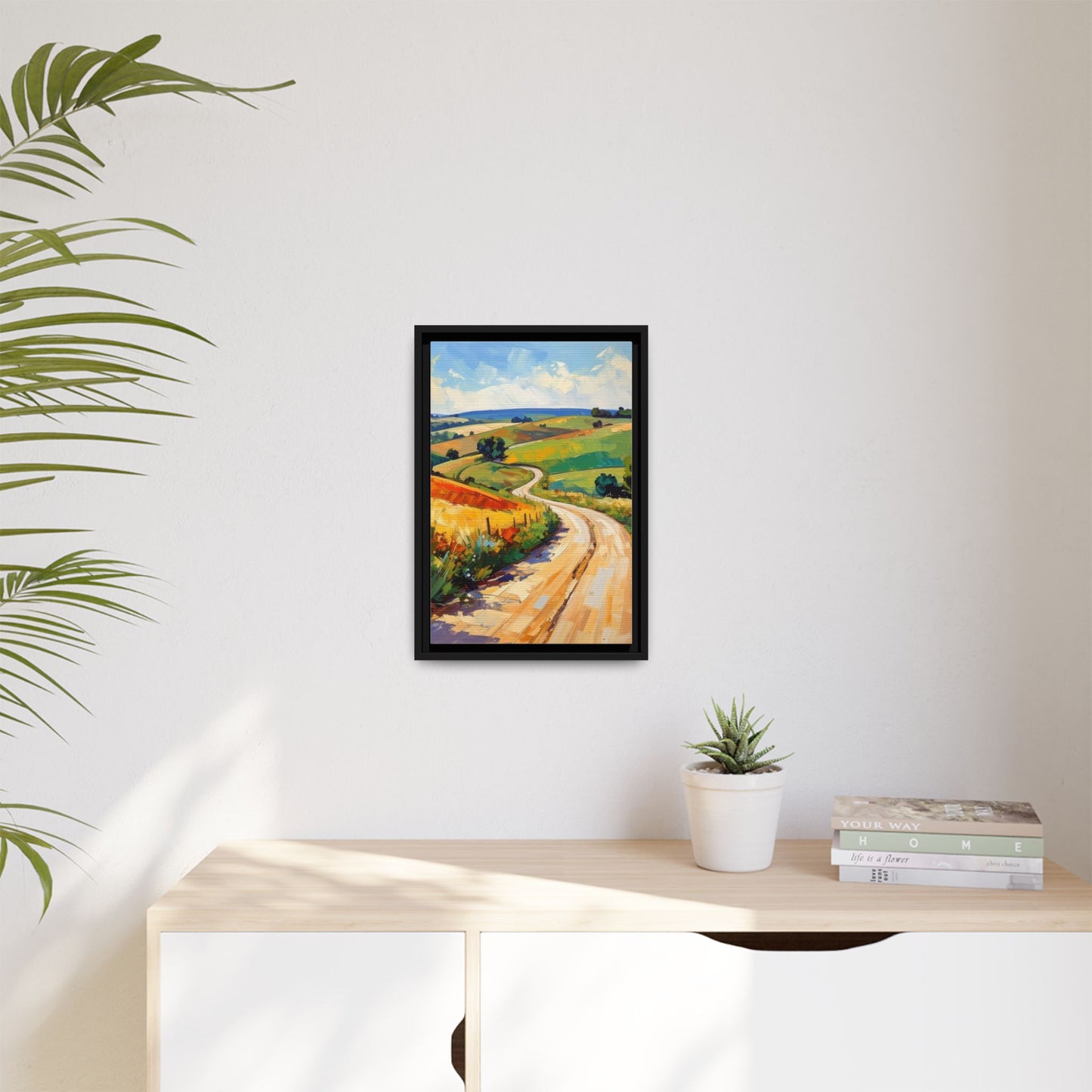Lazy Country Road #3 - Framed Canvas
