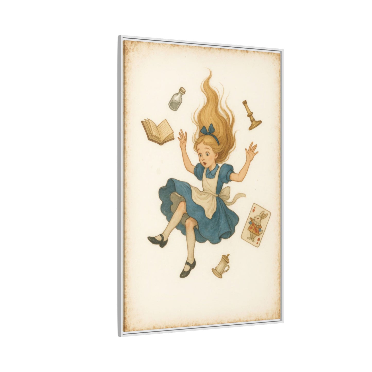 Alice Down the Rabbit Hole - Framed Canvas
