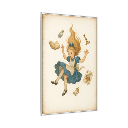 Alice Down the Rabbit Hole - Framed Canvas