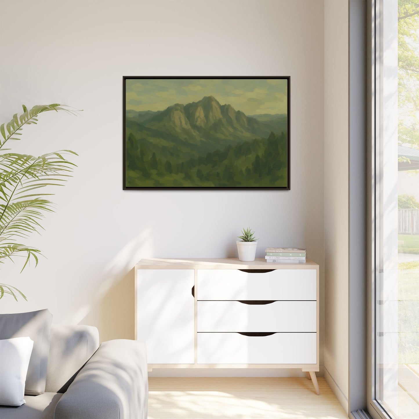 Green Mountains - Framed Canvas