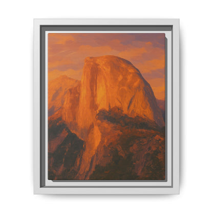 Sunset Over Half Dome - Framed Canvas