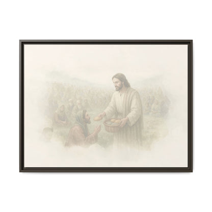 Jesus Feeds The 5,000 - Framed Canvas