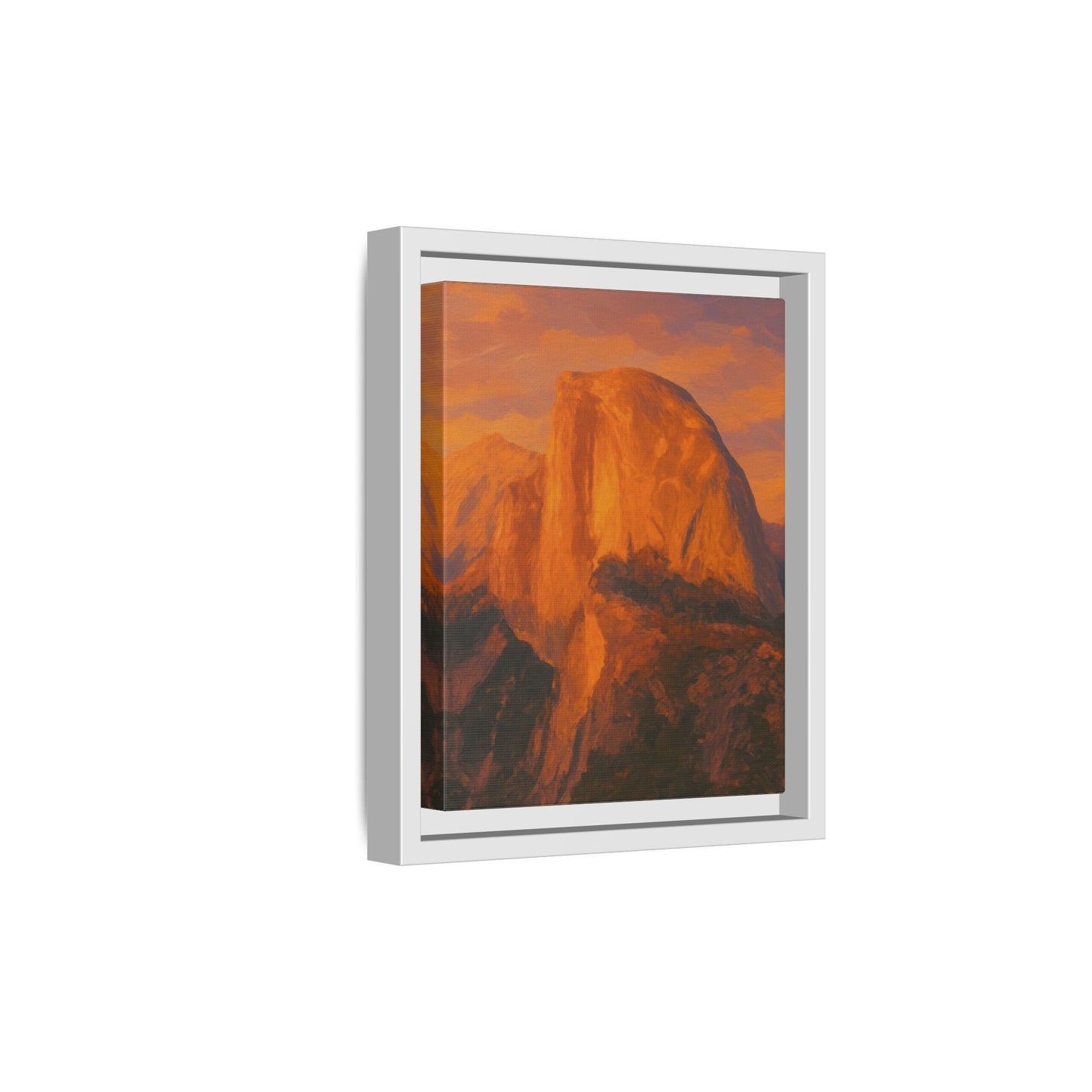 Sunset Over Half Dome - Framed Canvas